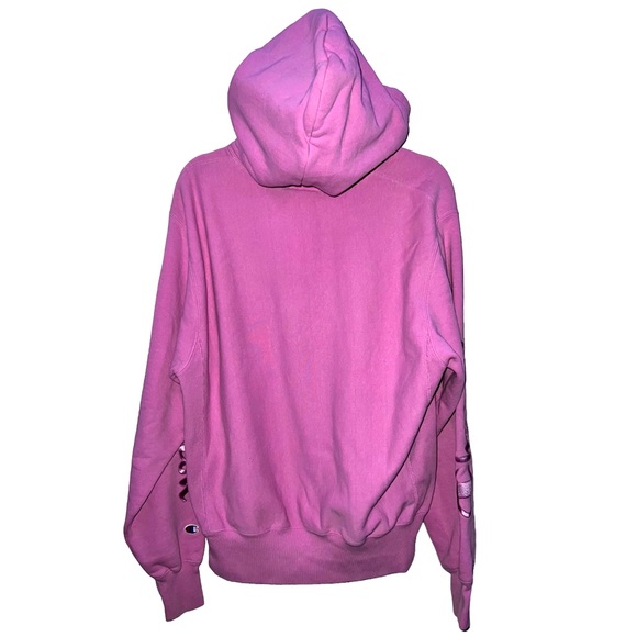 CHAMPION | LONG SLEEVE REVERSE WEAVE PINK/PURPLE HOODIE - Picture 3 of 12